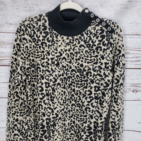 Calvin Klein Women's Animal Print Mock Neck Sweater Size Medium - Picture 5 of 10